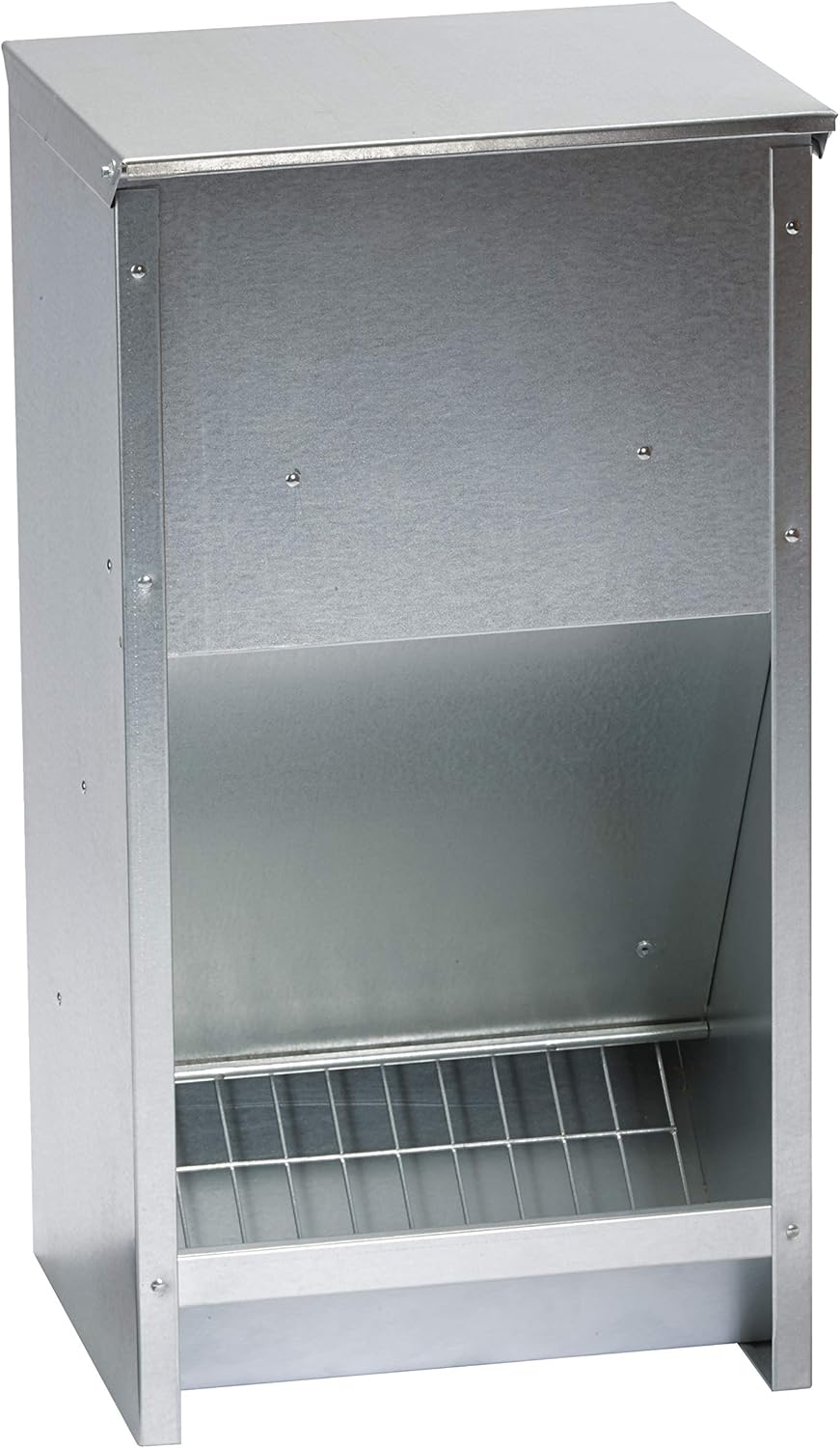 Little Giant® Large Steel Poultry Feeder | Galvanized High Capacity Poultry Feeder | 25 lbs