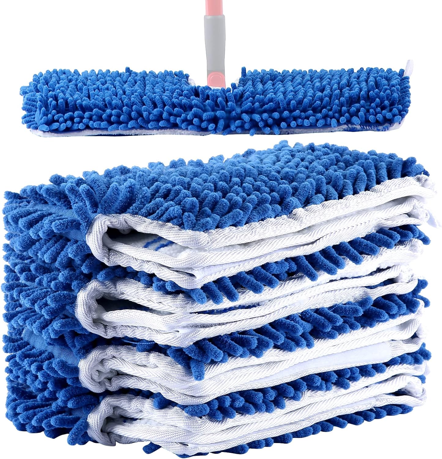 4 Pack Microfiber Flip Mop Refills,Compatible with O-Cedar Dual Action Mop,Replacement Mop Heads for Dry/Wet Use,Machine Washable