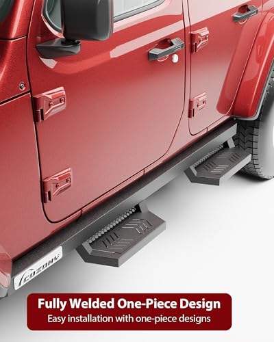 Running Boards Drop Side Steps for 2015-2024 Chevy Colorado/GMC Canyon Crew Cab, Textured Black Truck Nerf Bars