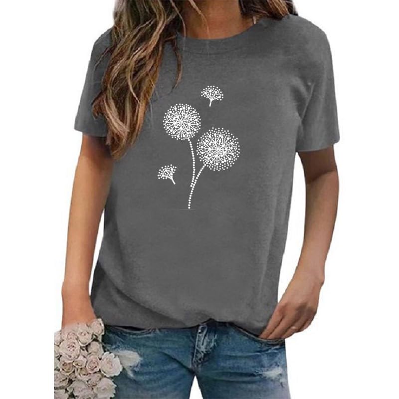 Trend Love Print T Shirts Round Neck Short Sleeve Tops Shirt Cute under Blouese