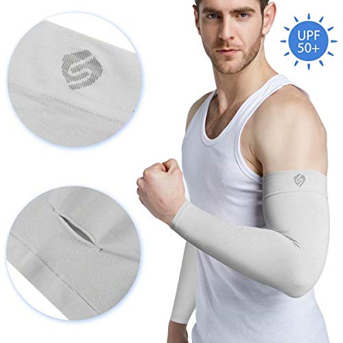 UV Protection Cooling or Arm Warmer Sunblock Sleeves for Men Women