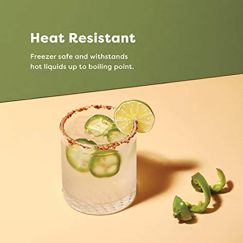 TOSSWARE RESERVE 8oz Stemless Martini Glass, SET OF 4, Premium Quality, Tritan Dishwasher Safe & Heat Resistant Unbreakable Plastic Cocktail Glasses, Clear