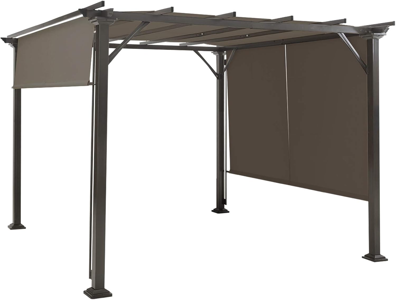 Tangkula 2PCS 16x4 Ft Universal Replacement Canopy for Pergola Structure, Outdoor Shade Canopy Cover, Waterproof Polyester Cover for Durable Use (Cover only) (Tan)