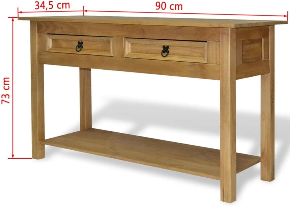 CHARMMA Console Table Mexican Pine Corona Range 35.4