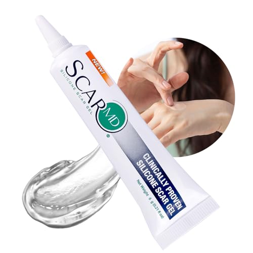 ScarMD Glide Massaging Scar Gel, Fades Scars from Surgery, C Section and More, Dual Action Silicone Scar Gel with 3-Ball Massaging Applicator, Reduces Discomfort and Itchiness, 15g
