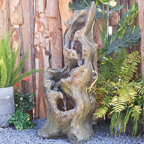 Outdoor Water Fountain 39.93 Inch Large Outdoor Water Fountain Garden Cascading Waterfalls Fountain Floor Standing Water Fountains Outdoor Water Fountain with Lights for Patio Deck Yard
