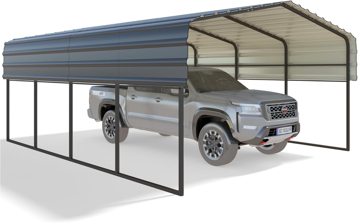 12'x20' Heavy Duty Metal Carport, Multi-Purpose Car Shelter with Galvanized Steel Roof, Upgraded Extra Large Garage for 2 Car, Boats and Tractors