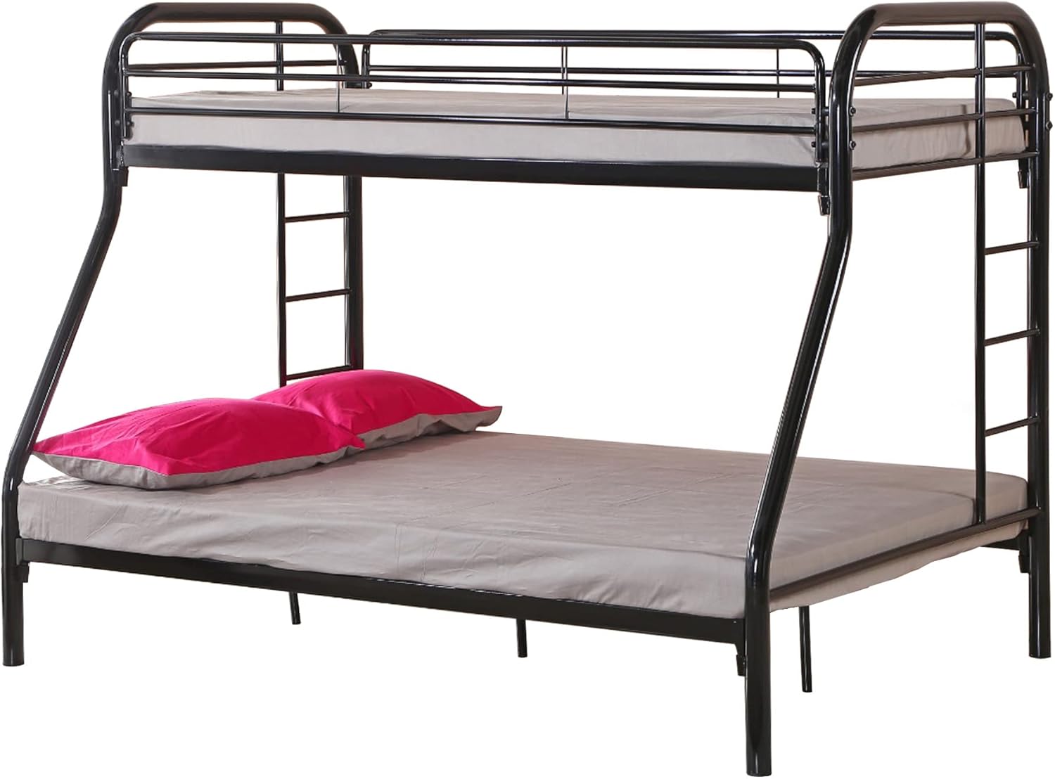 Better Home Products Oasis Twin Over Full Metal Bunk Bed in Black