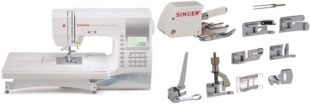 SINGER | Quantum Stylist 9960 Computerized Sewing Machine with Accessory Kit, Includes 9 Presser Feet, Twin Needles, & Case - Sewing Made Easy
