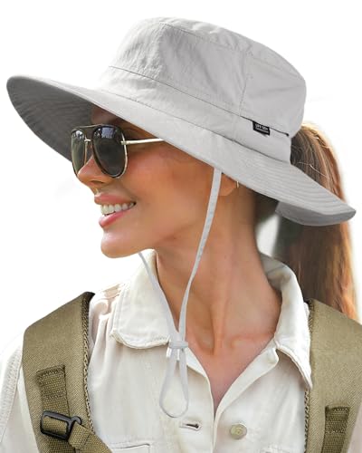 FURTALK Sun Hats for Women with Ponytail Hole Wide Brim Outdoor Hat UPF 50+Packable Summer Beach Hiking Fishing Hats