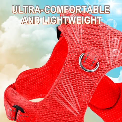 Dog Harness Step in Dog Vest Harness, Reflective Adjustable Puppy No Pull Harness Breathable Soft for Small and Medium Dogs,Cats