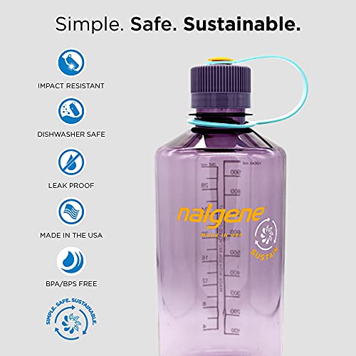 Nalgene Tritan Narrow Mouth BPA-Free Water Bottle, Aubergine, 32 oz