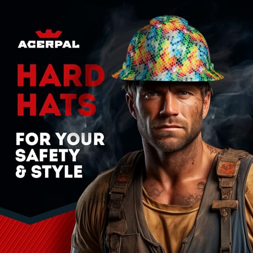 Acerpal Full Brim Vented Carbon Fiber Design Hard Hats Gloss Finish OSHA Hard Hat for Construction with 6-Point Suspension