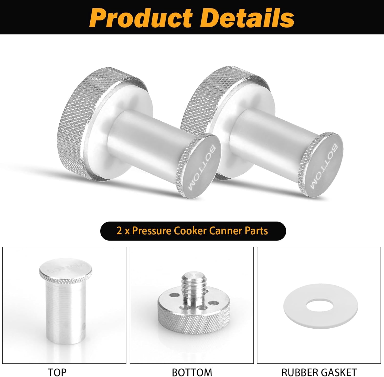 Pressure Cooker Canner Parts Replacement Presto, Pressure Cooker Air Vent Cover/Lock 23 Quart 409A 16QT - 2 Pack, Silver