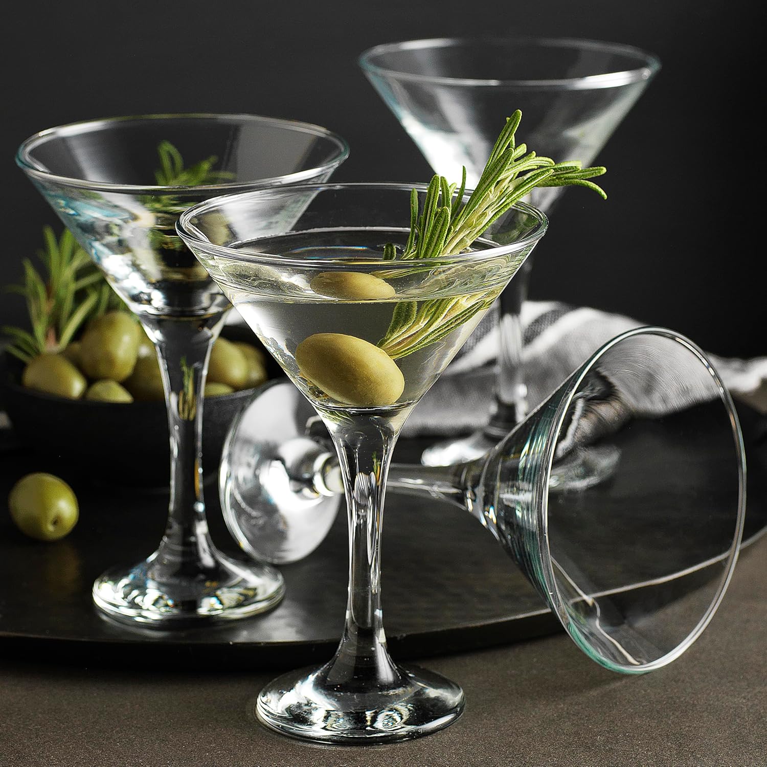 Glaver's Martini Glasses Set of 4 Cocktail Glasses, 6 Ounce Premium Strong Lead-Free Glass, Stemmed Margarita Glasses, For Bar, Martini, And More Dishwasher Safe