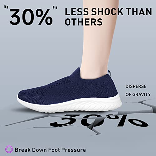 JIAFO Womens Athletic Walking Shoes, Women Slip On Shoes Sneakers, Non Slip Running Shoes for Women, Laceless Casual Breathable Lightweight Mesh Knit