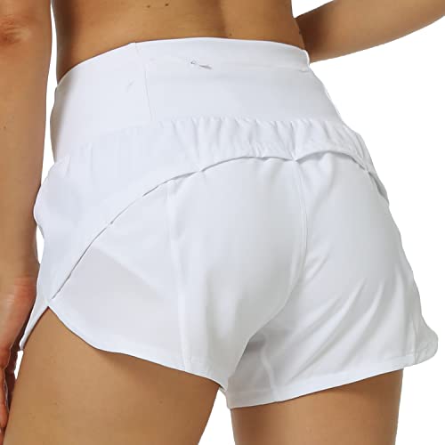 Women's Running Shorts Elastic High Waisted Quick Dry Sporty Workout Shorts Lightweight Athletic Yoga Shorts Liner