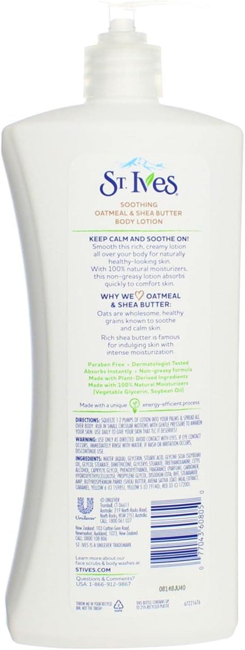 St Ives Body Lotion 21 Ounce Naturally Soothing (621ml) (6 Pack)