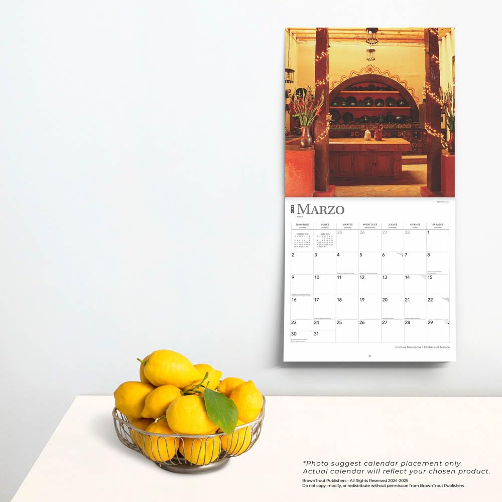 Cocinas Mexicanas | Kitchens of Mexico | 2025 12 x 24 Inch Monthly Square Wall Calendar | English/Spanish Bilingual | Plastic-Free | BrownTrout | Food Cuisine Cooking (Spanish and English Edition)