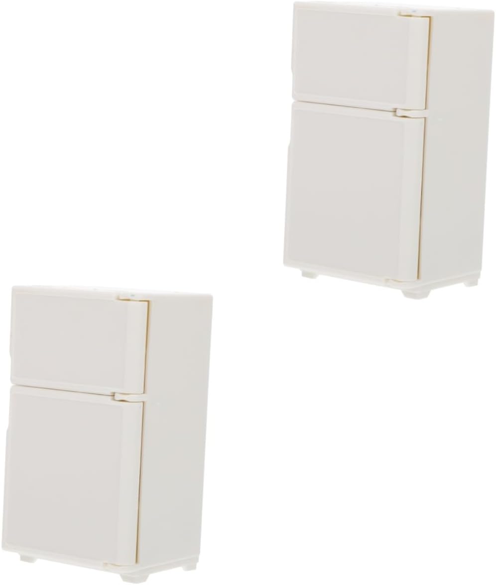 2 Pcs Refrigerator Model Doll House Decorations Miniature Furniture Mini House Kictken Supply Mini House Decor Supply Fridge Model Mini Plastic Fridge Doll House Furniture