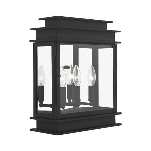 Livex Lighting 2051-02 Monterey 1 Light Outdoor Polished Brass Finish Solid Brass Wall Lantern with Clear Beveled Glass, Gold
