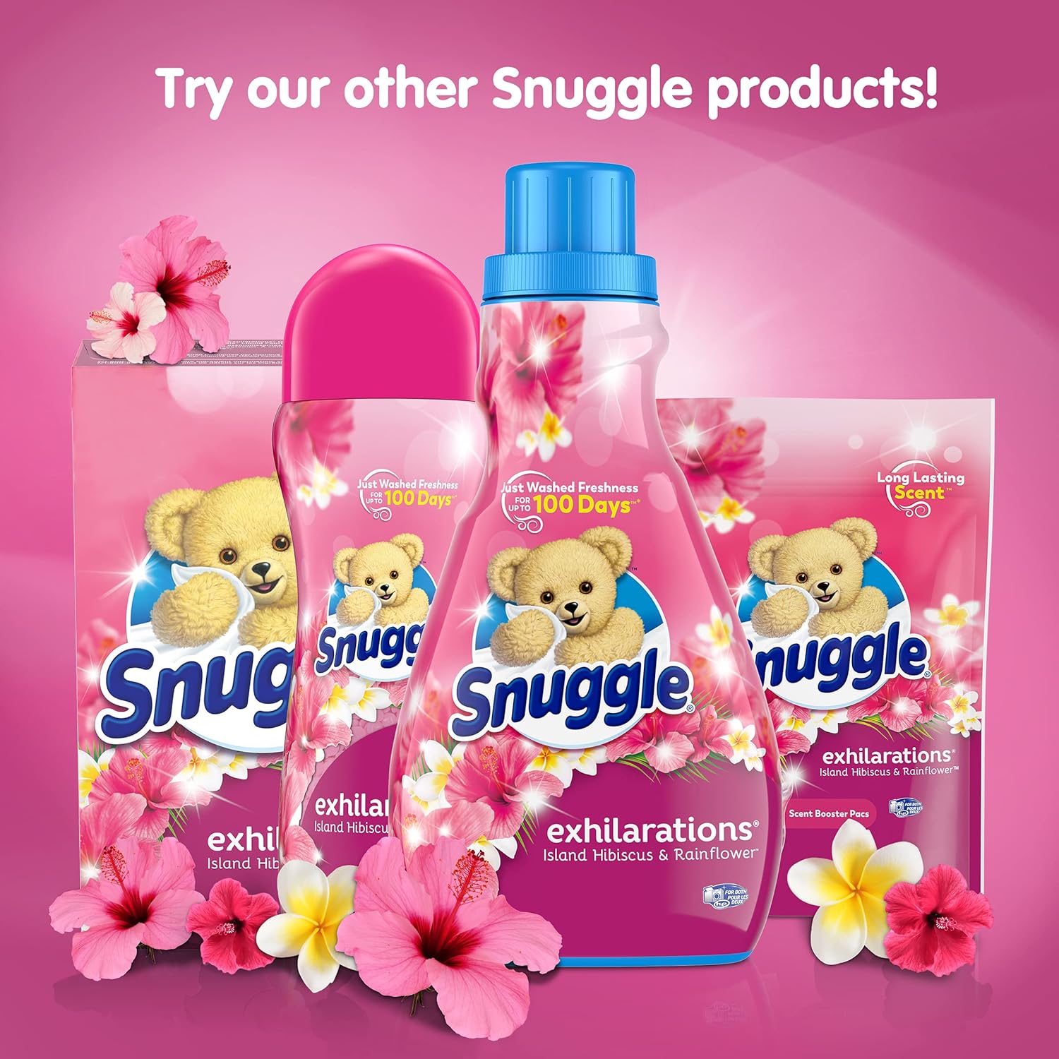 Snuggle Exhilarations In Wash Laundry Scent Booster Pacs, Island Hibiscus and Rainflower, 20 Count