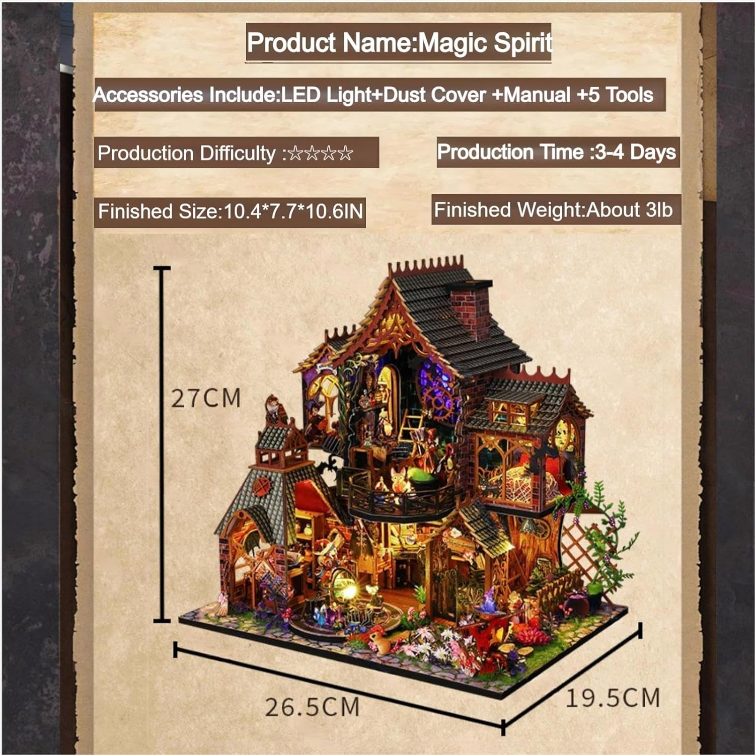 DIY Miniature House Kit, Tiny House Kit with Dust Proof Cover & Small Tools, DIY Wooden Dollhouse Miniature Kit for Adults Teen, Wooden Crafts Mini Model Magic Kits, Birthday Home Decor