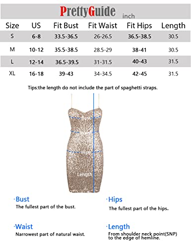 PrettyGuide Women's Glitter Sequin Bodycon Dress Sexy Tube Top Spaghetti Strap Mini Party Homecoming Dresses Night Out