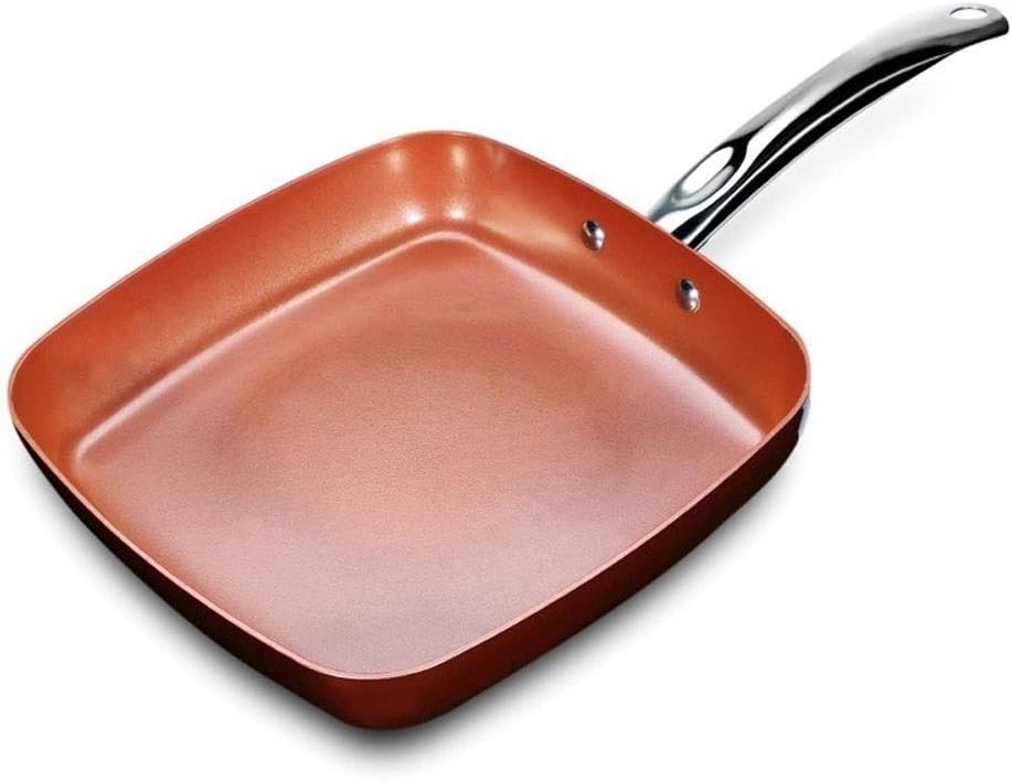 SURLAZ Pan Non-Stick Copper Square Frying Pan Skillet with Ceramic Coating Oven Dishwasher Safe Cooking pots and Pans