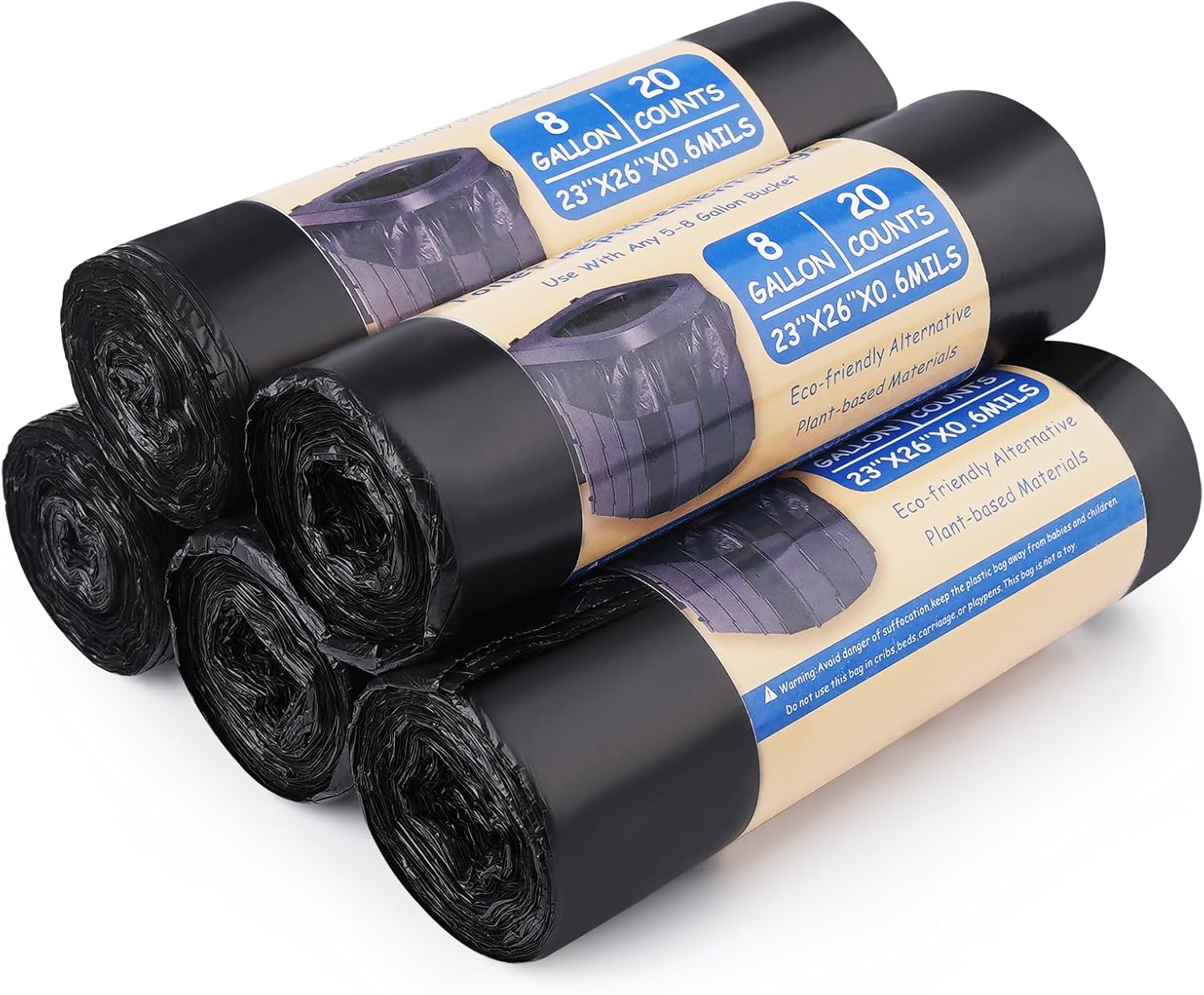 Portable Toilet Bags, 100 Count, For 5-8 Gallon Bucket, Thick Compostable Trash Bags,Gallon Bucket Liners, Camping Toilet Bags for Car Travel Outdoor, Long Trips, Boating. Emergency toilet bag for car