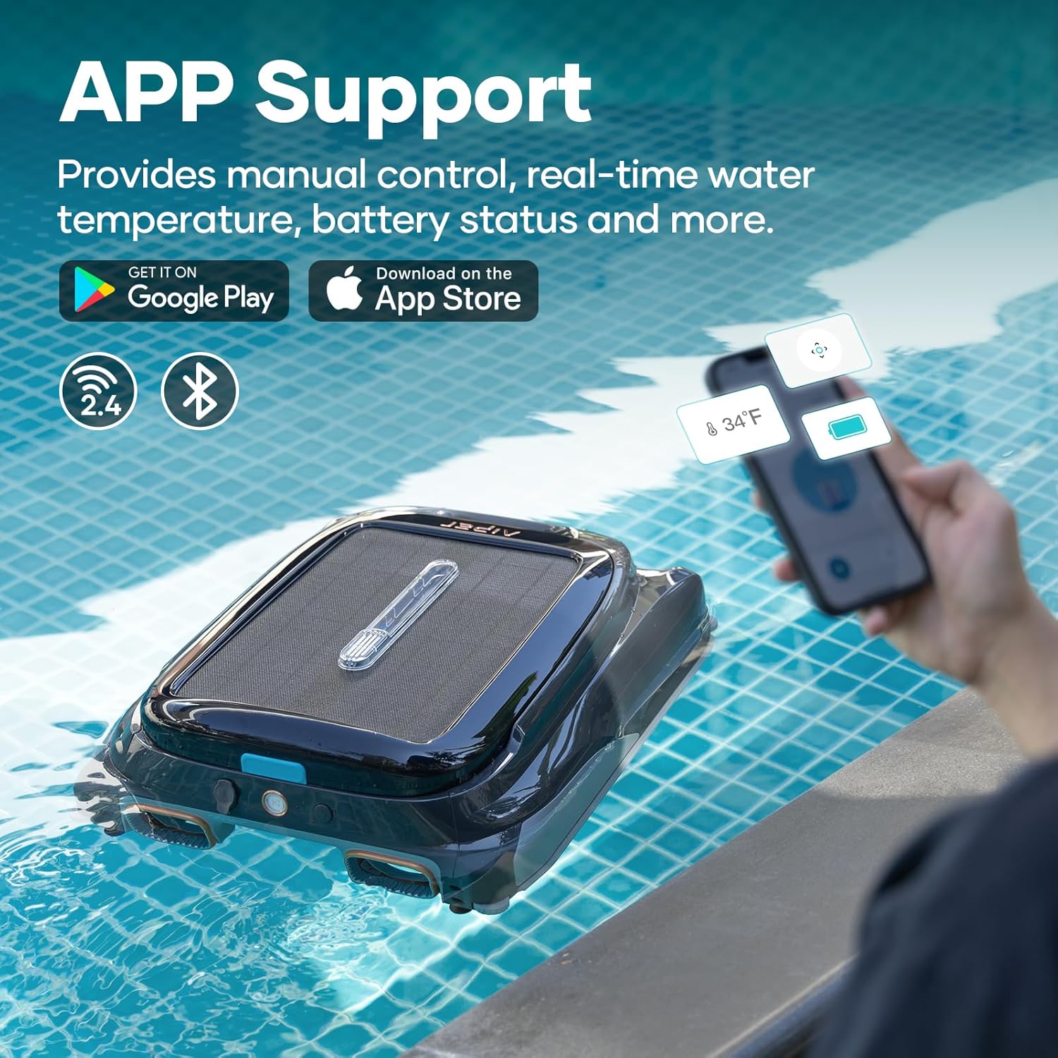 Aiper Surfer S1 Robotic Pool Skimmer with Aiper Scuba S1 Pro Robotic Pool Cleaner