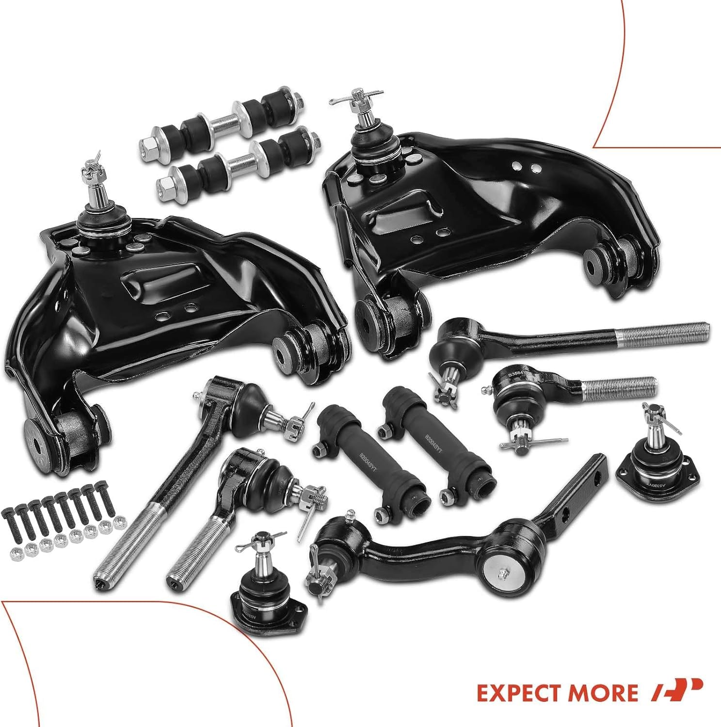 A-Premium 13Pcs Front Suspension Kit, Upper Control Arm Ball Joint Sway Bar Link Inner Outer Tie Rod End Idler Arm, Compatible with Chevrolet Blazer 98-05, S10 98-04, GMC Jimmy 98-05, Sonoma 98-04