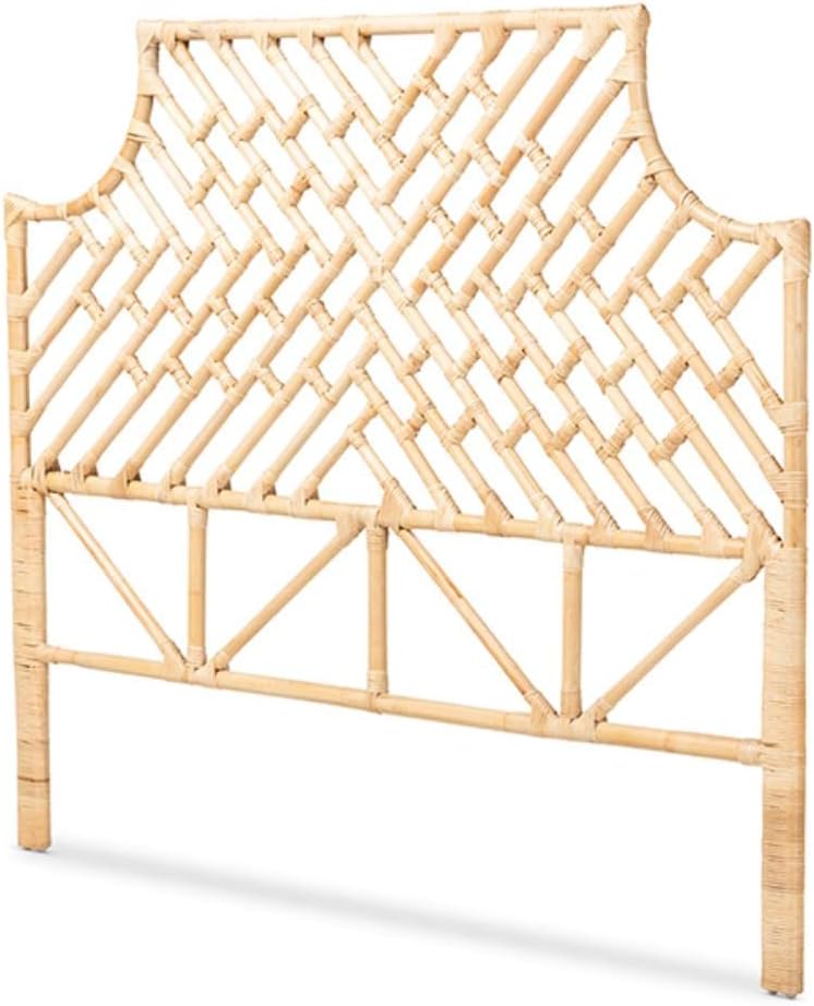 Baxton Studio Jayliah Modern Brown Rattan Queen Size Standalone Headboard
