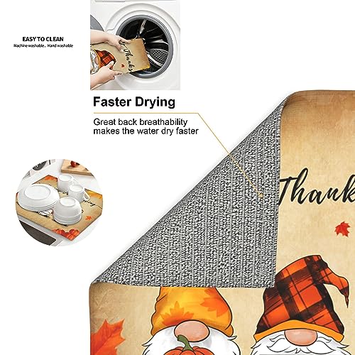 Marble White Dish Drying Mat for Kitchen Counter Grey Marble Absorbent Microfiber Dish Pad Dish Draining Mat Medium 16x18 inch