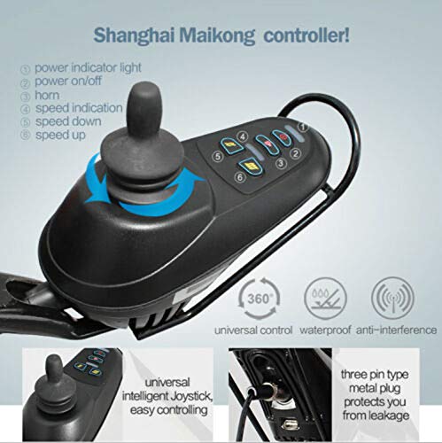 Foldable Lightweight Heavy Duty Lithium Battery Electric Power Wheelchair Multi Terrain Easy Travel (Blue EW)