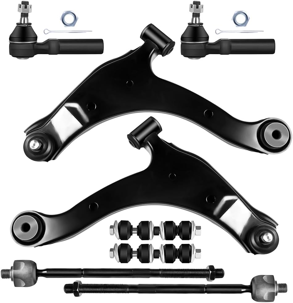 OCPTY - New 8-Piece Fit 01-10 For Chrysler PT Cruiser 01-05 For Dodge Neon Front Lower Control Arm And Ball Joint LH&RH Front Sway Bar End Link Outer & Inner Tie Rod End Suspension Kit