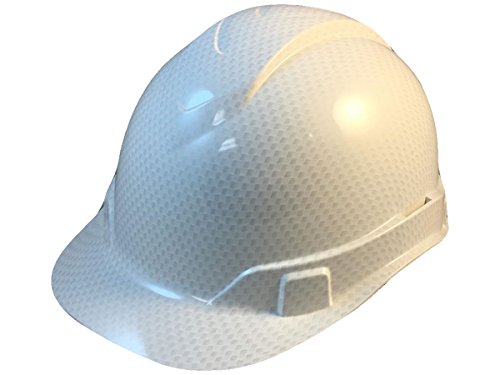 Pyramex Vented Cap Style RIDGELINE Patterned Hard Hat with 6 Point Ratchet Suspension and Hard Hat Tote - Shiny White