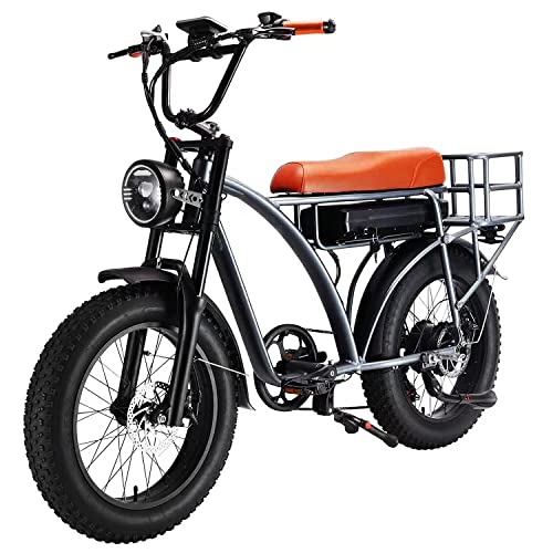 SMLRO Dual Motor 2000W Retro Two-Person Electric Bicycle, 7-Speed 20