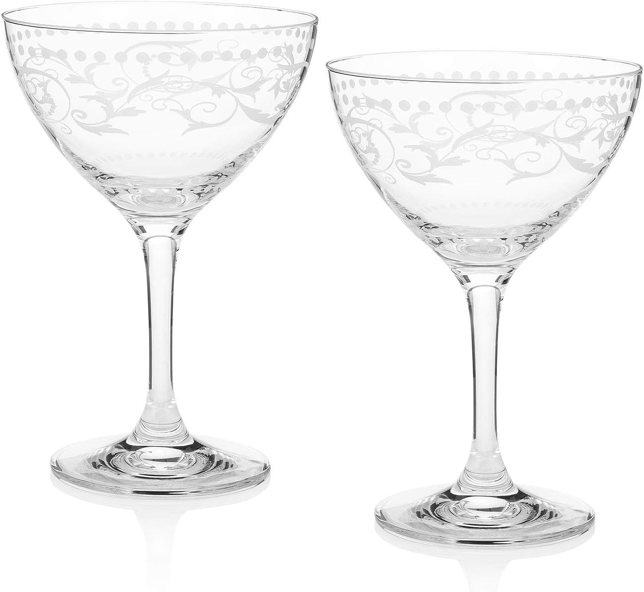 HISTORY COMPANY Cole Porter “Opening Night” Crystal Champagne Cocktail Coupe 2-Piece Set (Gift Box Collection)