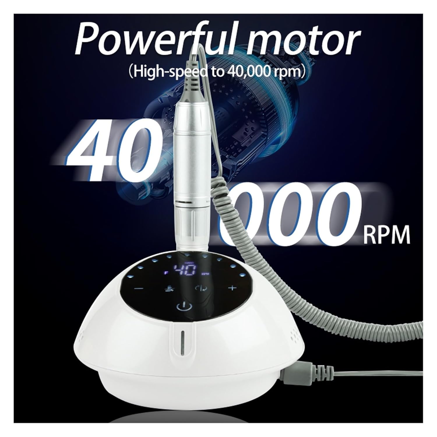 Nail Drill, 40000RPM Electric Nail Drill Manicure Machine for Nails, Pedicure with Touch Screen, Nail Art Equipment, Nail Milling Cutter Set Professional Nail Tools (Pinkset A)