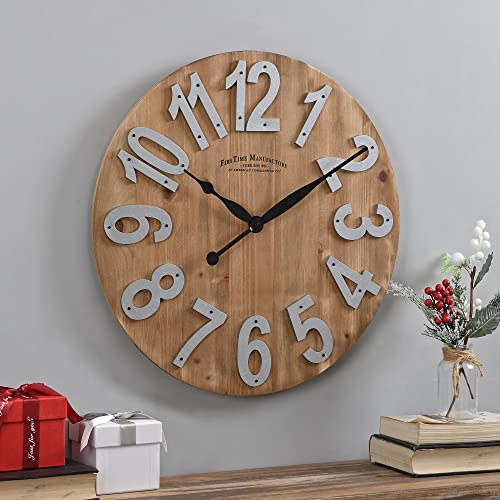 FirsTime & Co. Slat Wood Wall Clock, 22.5