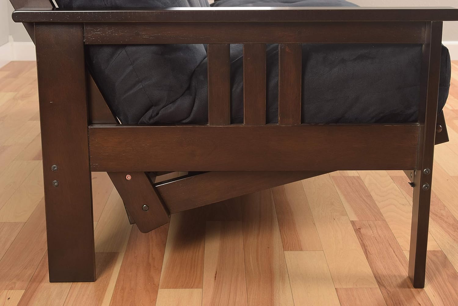 Kodiak Furniture Monterey Frame with Linen Fabric Mattress in Gray/Espresso