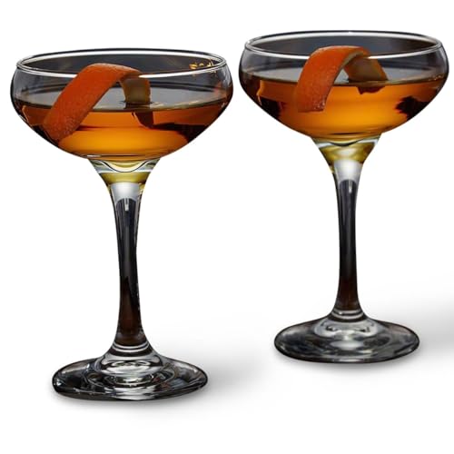 HomeWetBar Gatsby Champagne Coupe Glasses, Set of 2