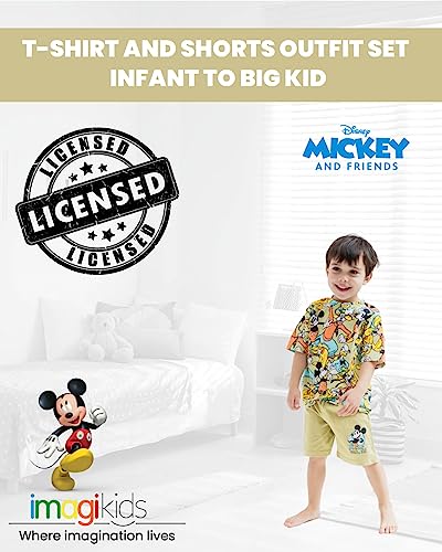 Disney Mickey Mouse Eeyore Donald Duck Pluto Winnie The Pooh Piglet Tigger Graphic T-Shirt and Shorts Set Infant to Big Kid