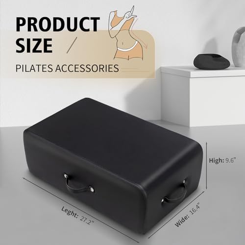 Pilates Sitting Box, Premium Maple Wood & Leather Reformer Accessory
