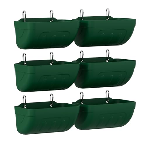 Chicken Feeder Trough, 3.5 Quart Fence Hanging Goat Feeders for Livestock Poultry 6 Pack