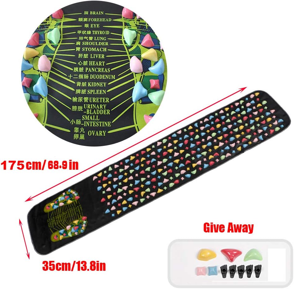Foot Massage Mat，Reflexology Foot Leg Pain Relieve Relief Walk Massager Mat, Acupoint Mat for Acupressure Relaxes The Nerve Ache Ease Tiredness of The Muscle（68.9in*13.8in