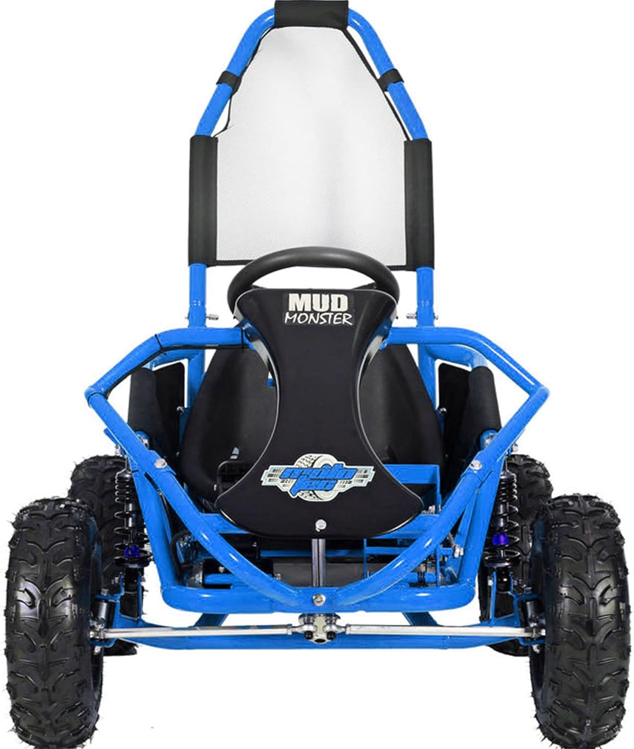 MotoTec Mud Monster Kids Electric 48v 1000w Go Kart Full Suspension Blue