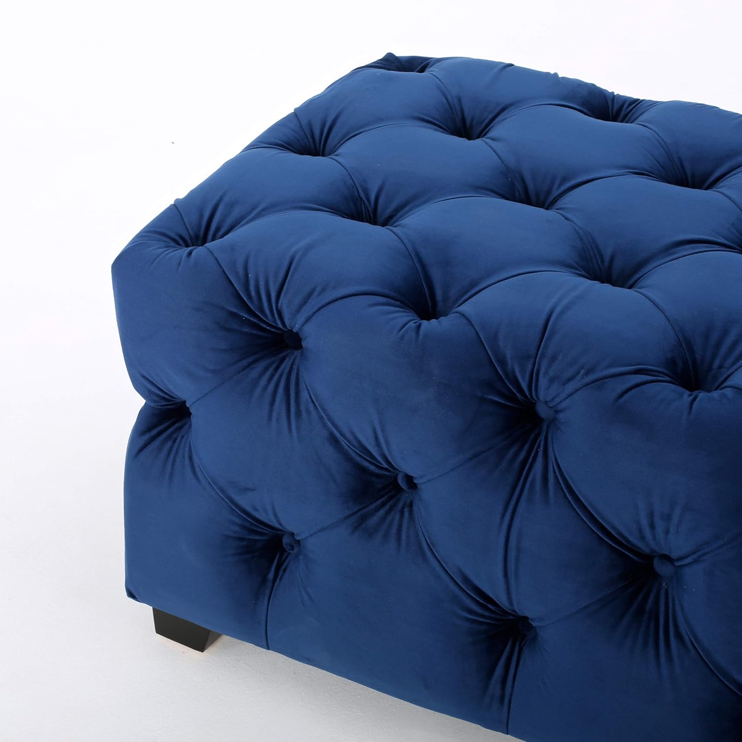 Christopher Knight Home Piper Velvet Ottoman, Navy
