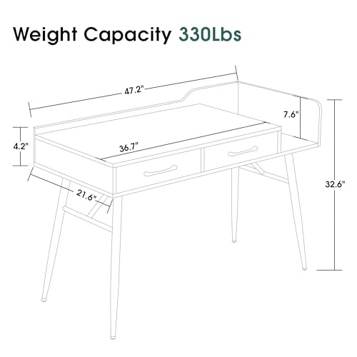 ivinta Stand Vanity Desk with 2 Drawers, 47